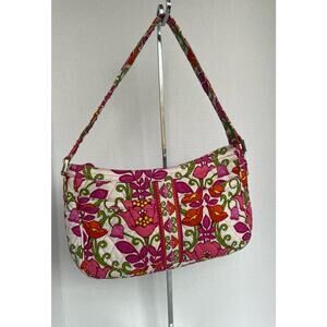 Vera Bradley Pink and Orange Floral RETIRED Lilli Bell Small Shoulder Bag